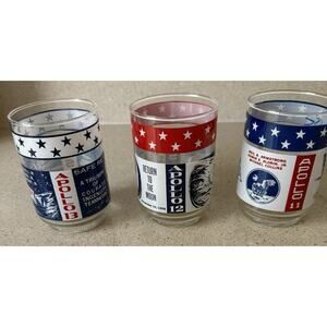 VTG LIBBEY APOLLO 11-12-13 MOON MISSION GLASSES SET Armstrong Swigert Aldrin